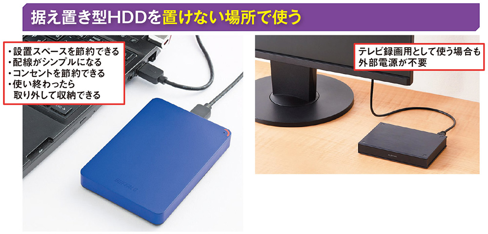 用途が狭まってきたポータブルHDD、外部電源を確保できず4TB以上が必要 