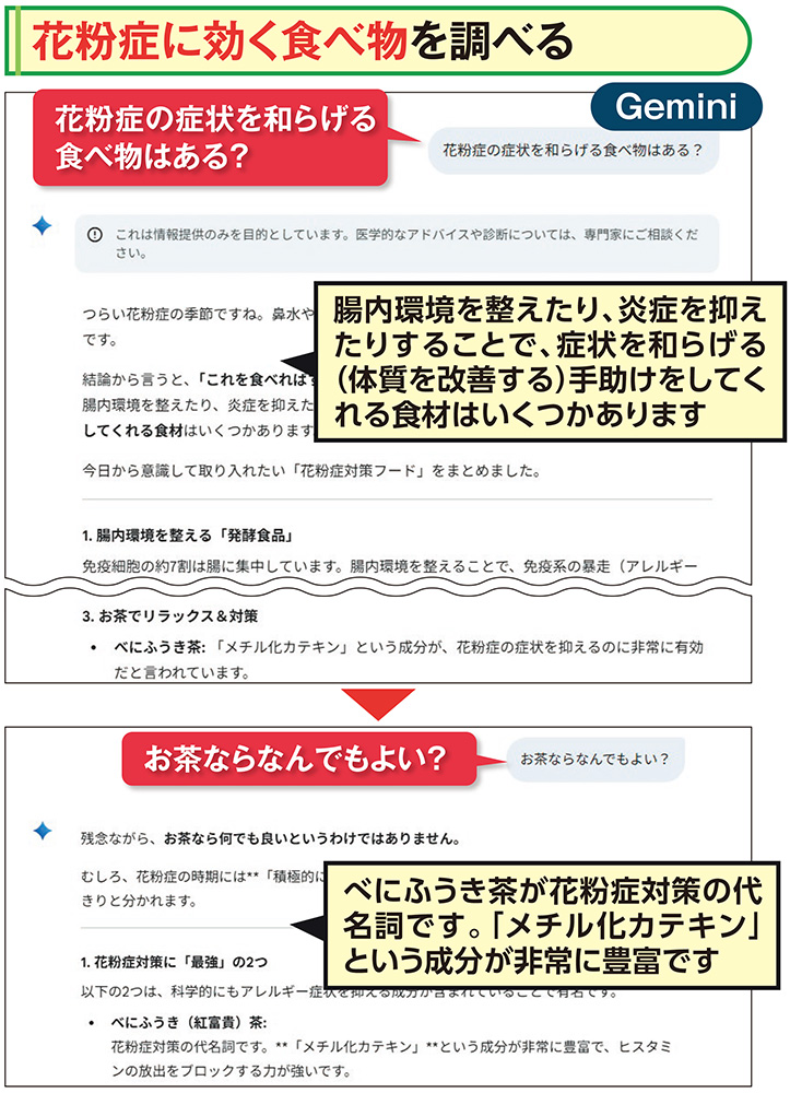 質問・相談 用 ページ 薬や健診結果の疑問を「Gemini」に聞く、お金の疑問や節約相談も回答