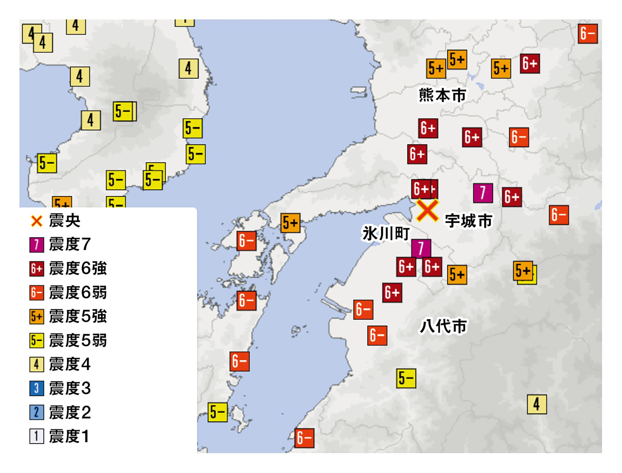 熊本地震の土木被害マップを独自作成、宇城・八代地域に被害集中