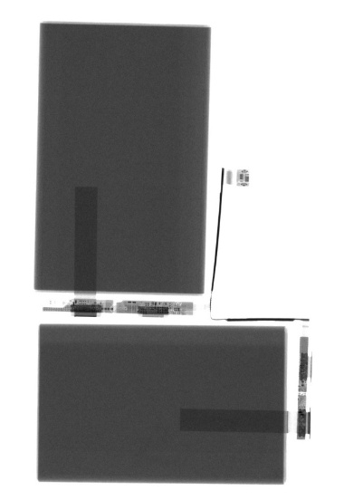 iPhone XS MaxのLiイオン２次電池のX線写真