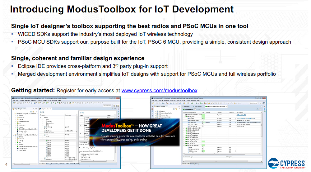 新しいIDE「ModusToolbox」の概要。Cypressのスライド