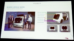 revolutionary approachの例で。最初から完全自動運転車を開発。名称は「Sedric」。Volkswagenのスライド