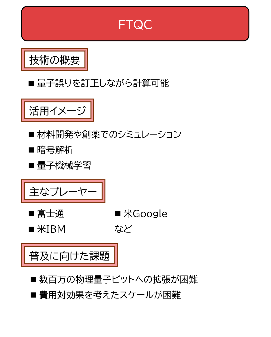 誤りを訂正できる量子コンピューター「FTQC」、実現目指してベンダー