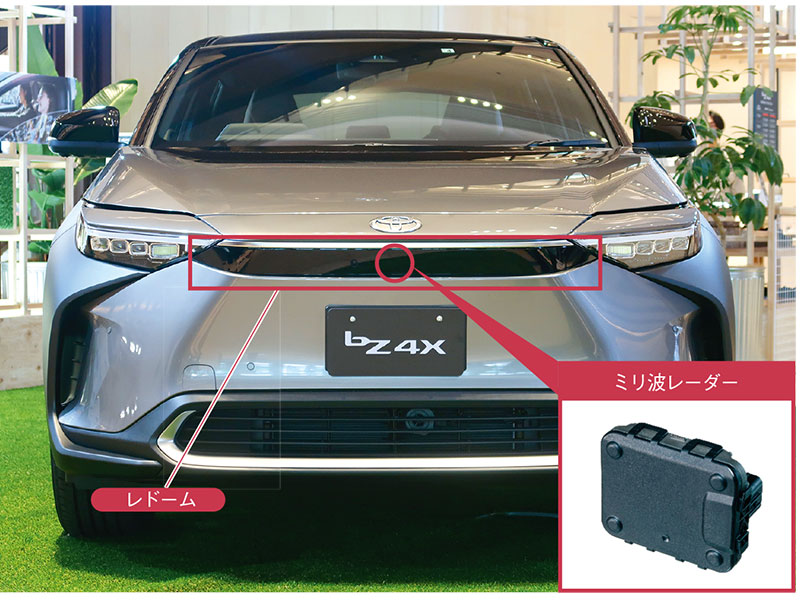 トヨタがbZ4Xに初のミリ波レーダー用融雪ヒーター、電波遮へい トヨタがbZ4Xに初のミリ波レーダー用融雪ヒーター、電波遮へい