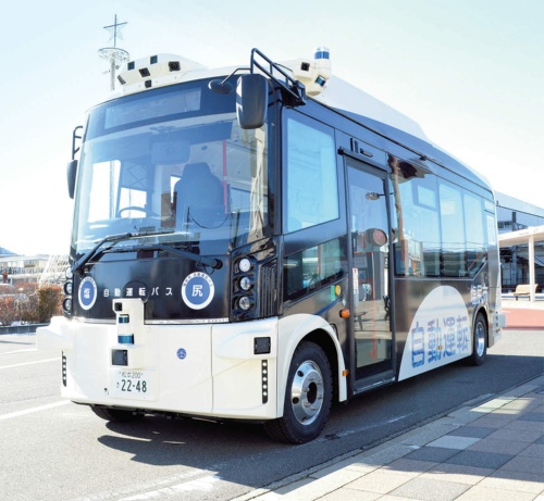図2 塩尻市の実証実験用自動運転バス