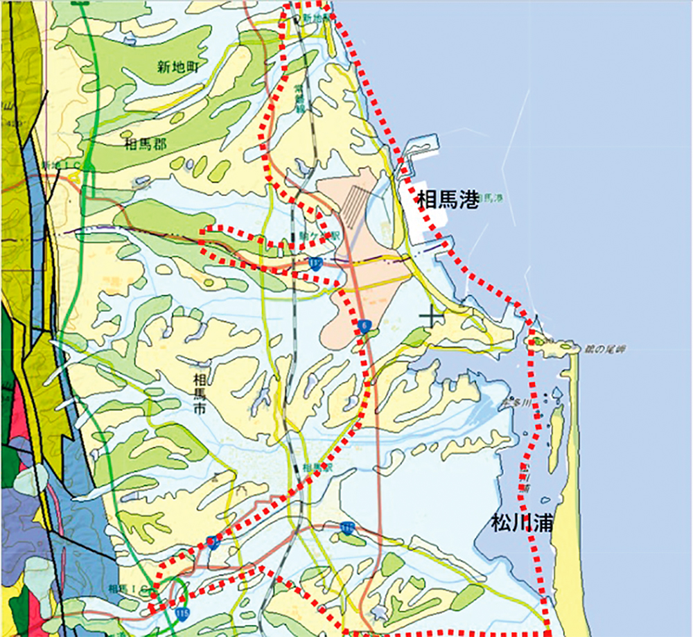 〔図1〕相馬市・新地町付近の地質構成