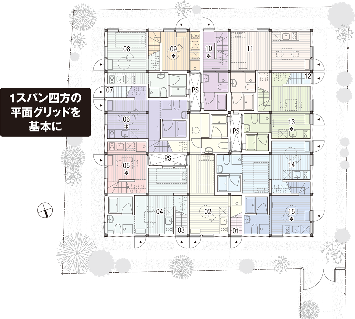 賽の目切りで住戸を配置 日経クロステック Xtech