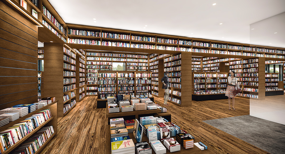 書籍の陳列が完了すれば、上の完成予想図のように書籍が空間を取り囲んだ状態になる（資料：カルチュア・コンビニエンス・クラブ）