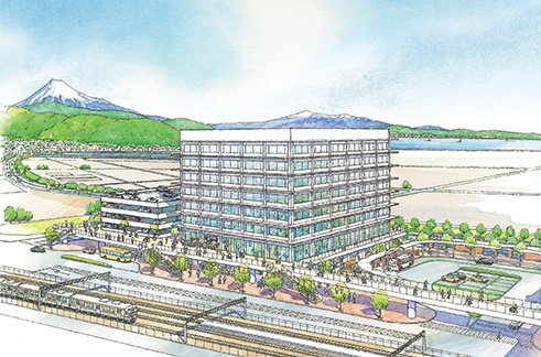 静岡市は5月、コロナ対策に注力するため、庁舎移転(上図)など3つの建設事業を停止した(資料:静岡市)