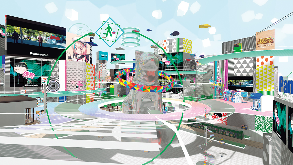 〔図2〕VR空間内に「渋谷」