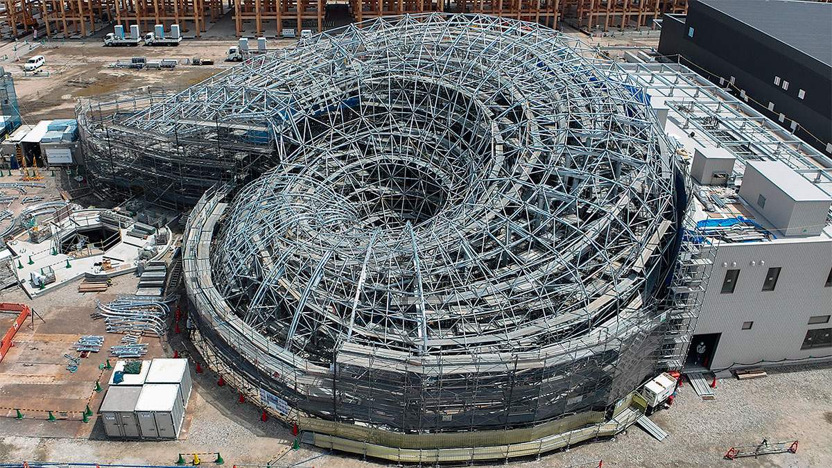 アンモナイトや巻き貝に着想、パソナのパビリオンは移築前提 | 日経