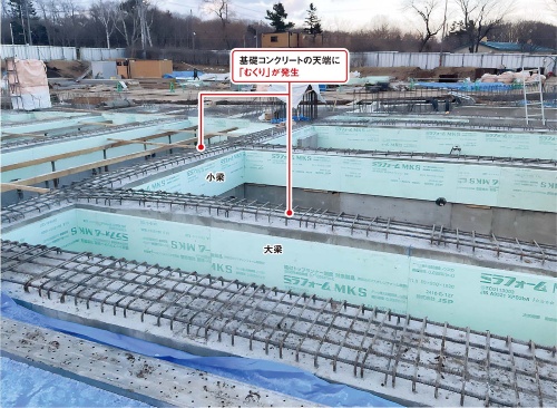 地盤凍結したまま基礎工事、RC造の梁にむくりやひび割れ | 日経クロステック(xTECH)
