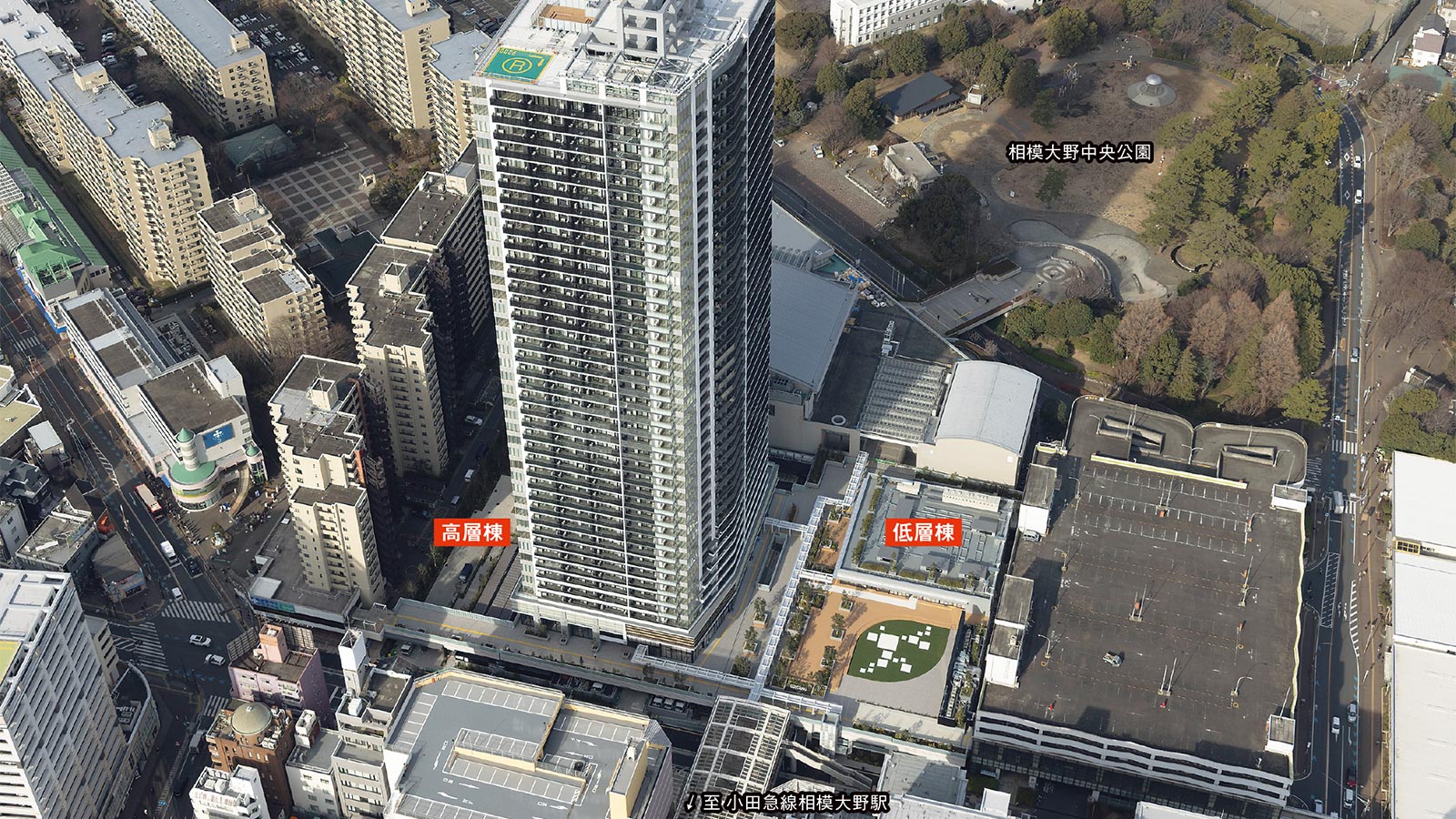 旧百貨店生かしたタワマン建設、構造部材の使用量を9割減