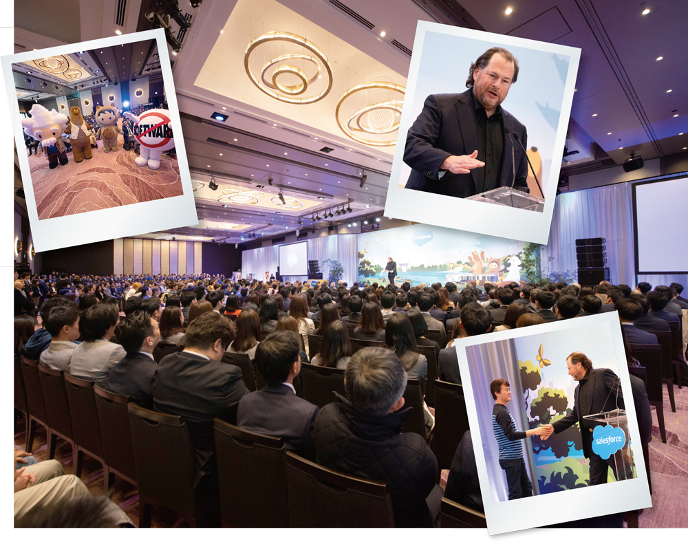 2019年４月に開催した「Salesforce 創業20周年スペシャルイベント」で、マーク・ベニオフ会長兼CEOは日本事業の強化を表明した（写真提供：セールスフォース・ドットコム）
