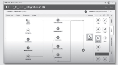 画像 OIC（Oracle Integration Cloud Service）の画面例