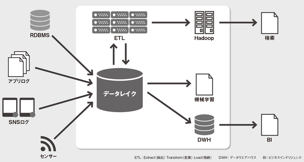 図 データレイク型のデータ基盤の概要