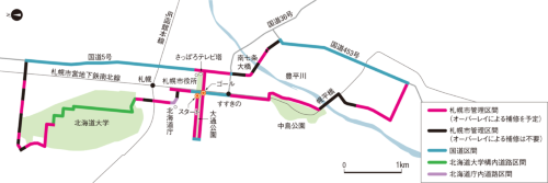 図1■ 国道、北海道道、札幌市道などが混在