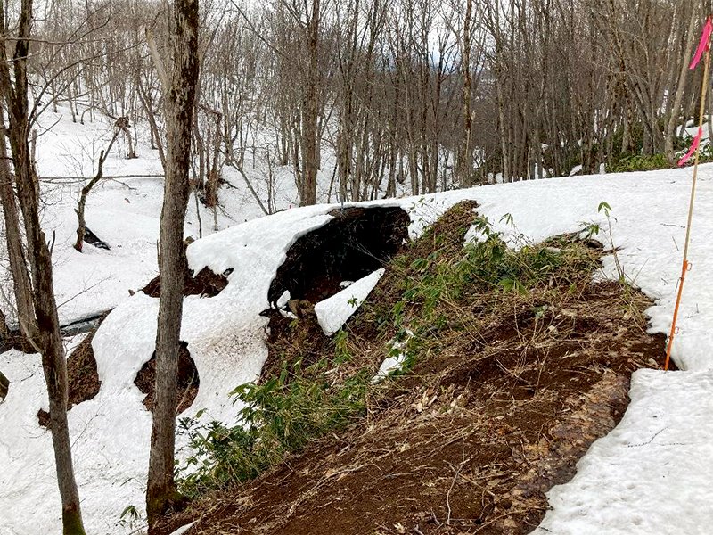 シールド機停止中のトンネルで地表陥没