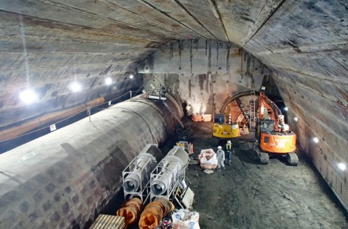 写真1■ 整備が進む相鉄・東急直通線。写真は綱島トンネルの施工状況。21年7月撮影（写真：鉄道建設・運輸施設整備支援機構）