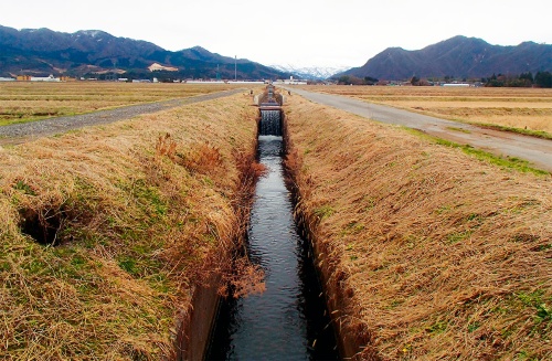 資料1■ 官製談合が起こった新潟県新発田地域振興局農村整備部発注の取水工第1次工事の予定地(写真:新潟県)