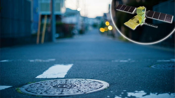 人工衛星で水道管の漏水を透視、下水道の異常や陥没予兆の把握も