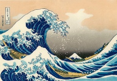 紺青色にプルシアンブルーを用いている葛飾北斎の「富嶽三十六景　神奈川沖浪裏」