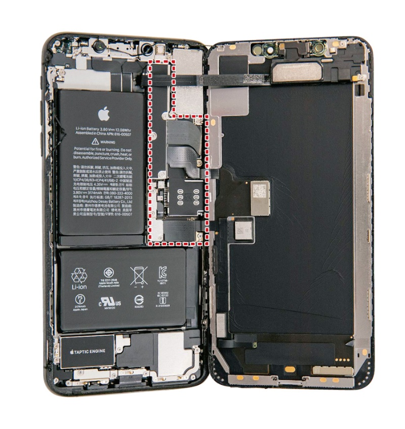 Iphone Xs 同xs Max 分解 X線で見えたl字形電池の正体 日経クロステック Xtech Iphone Xs 同xs Max 分解 X線で見えたl字形電池の正体 日経クロステック Xtech