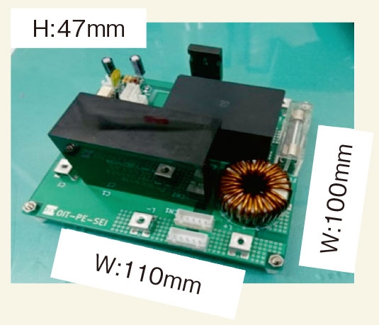  開発したシングルエンデッド方式の高周波インバーター。周波数は85kHzで、出力は3kWである。（図：大森氏）