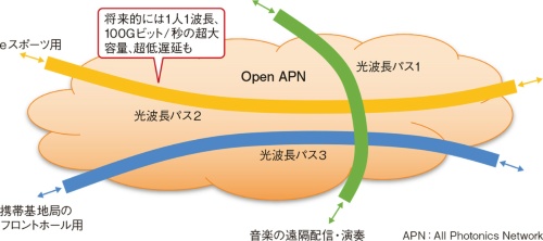 図1　超大容量・超低遅延を実現するIOWNの主要構成要素である「APN」