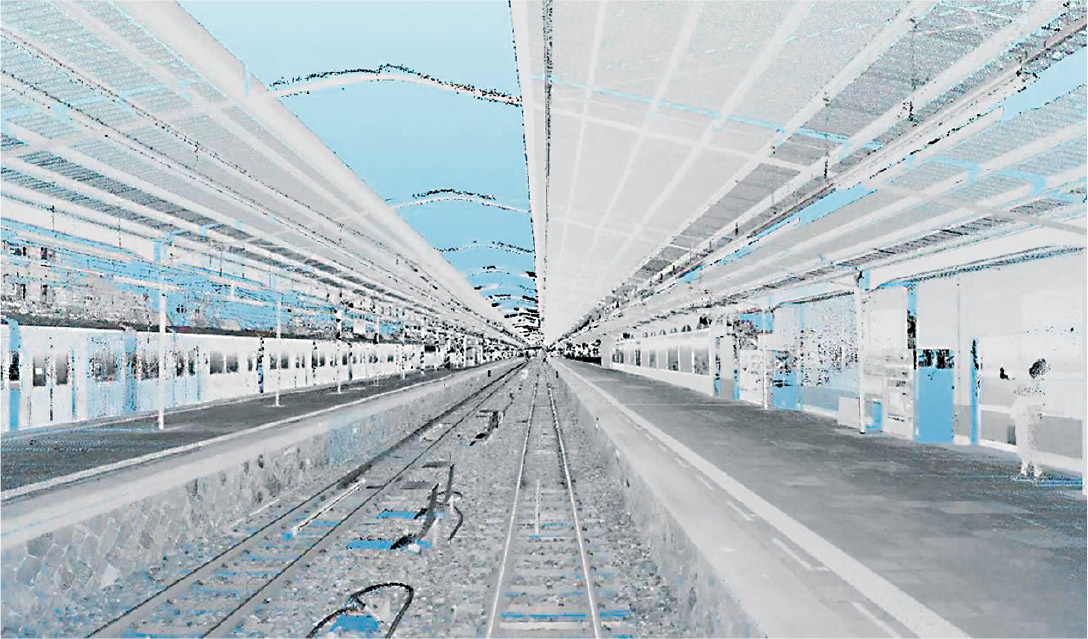 3D軌道計測で走りながら線路周囲を漏れなく把握、将来は仮想空間での