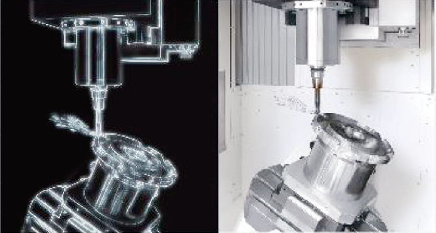 デジタルツイン機能による3Dモデル（左）と実機（右）