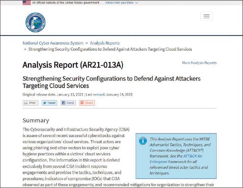 図1●CISAが公開したリポート「AR21-013A」