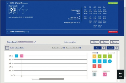 米IBMの「IBM Q Experience」の画面例