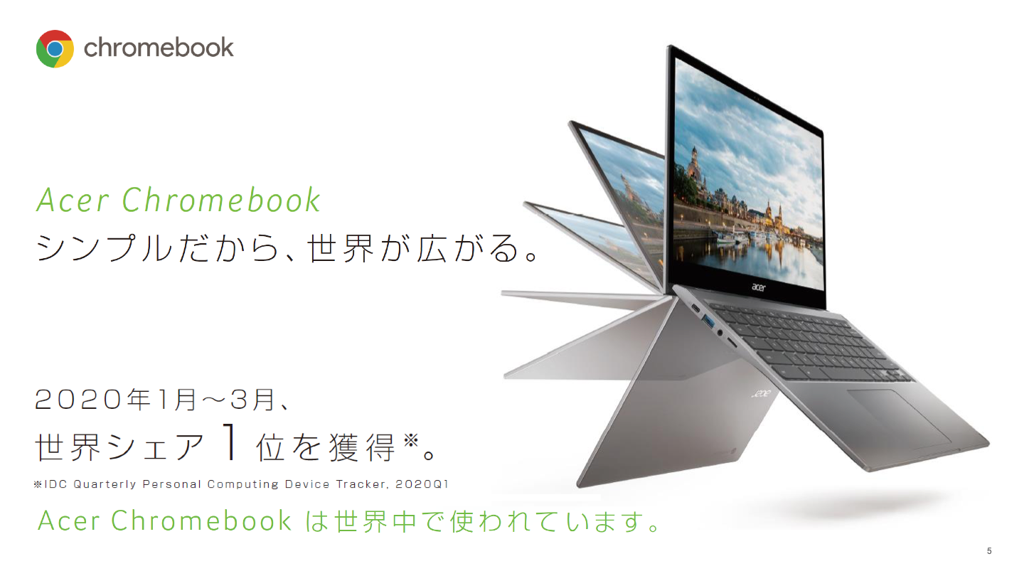 日本エイサーが個人向けChromebookの新製品、在宅ワークや在宅学習需要