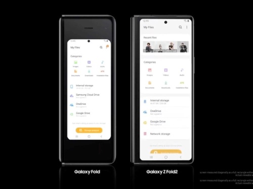 閉じた状態で使うカバー画面は6.2型に大型化した(右)