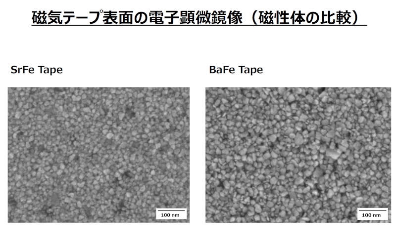 SrFe磁性体とBaFe磁性体の比較 出所：富士フイルム
