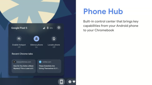 Androidスマホと連携できる「Phone Hub」