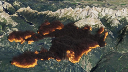 Omniverseを利用したロッキード・マーティンによる山火事のシミュレーション