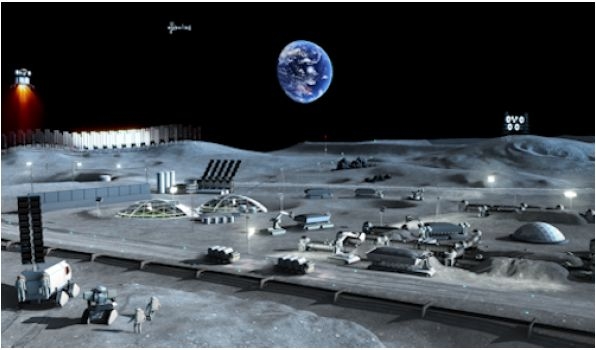 月面基地のイメージ （図：JAXA）