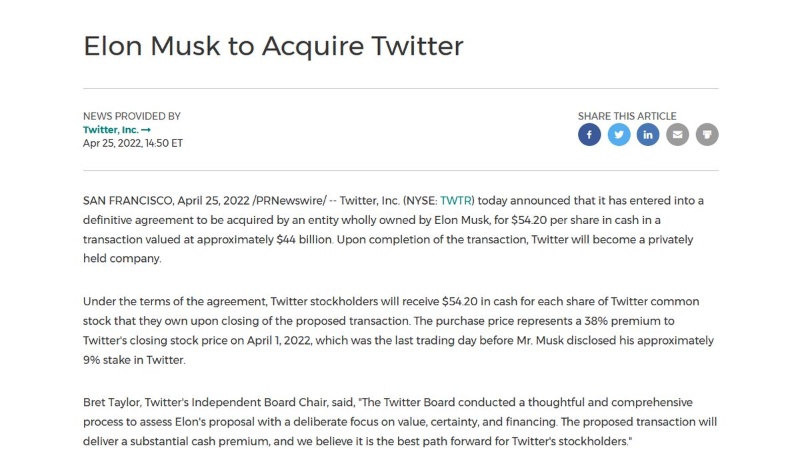 マスク氏が5 6兆円でツイッター全株取得へ 非上場企業に 日経クロステック Xtech マスク氏が5 6兆円でツイッター全株取得へ 非上場企業に 日経クロステック Xtech