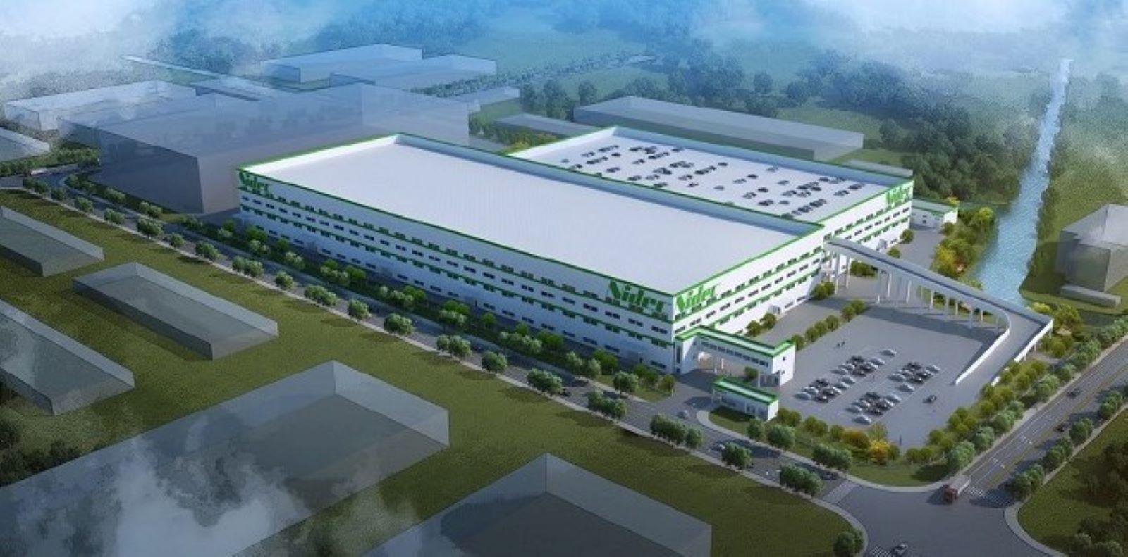 図1　新工場の完成予想図 中国浙江省平湖（ピンフ）市に建設する。（画像：日本電産）
