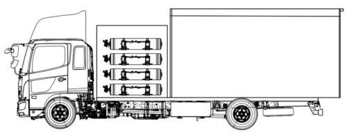 水素エンジン搭載重量車のレイアウトおよびシステム構成(出所:東京都市大学)