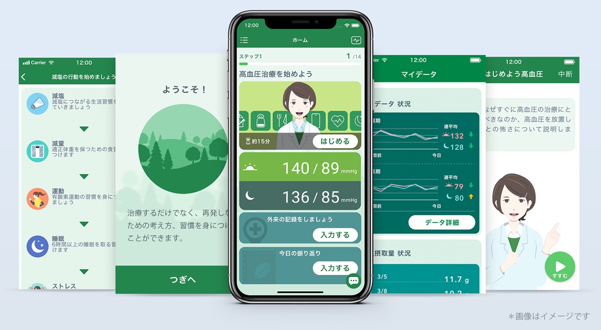 高血圧の治療補助アプリが保険適用でサービス開始、患者3割負担