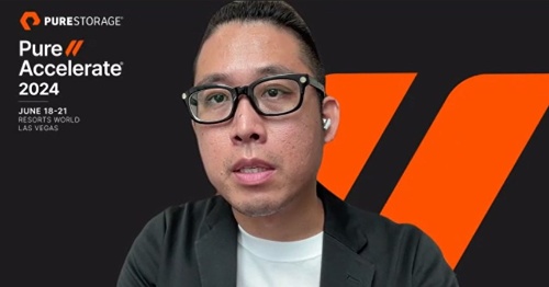 ピュア・ストレージ・ジャパンの岩本知博プリンシパル・テクノロジスト。「STaaS(ストレージ・アズ・ア・サービス)として、オンプレミスやクラウド、プロトコルにかかわらず、使い勝手やオペレーションが全く同じになるよう製品や機能を展開している」と語った