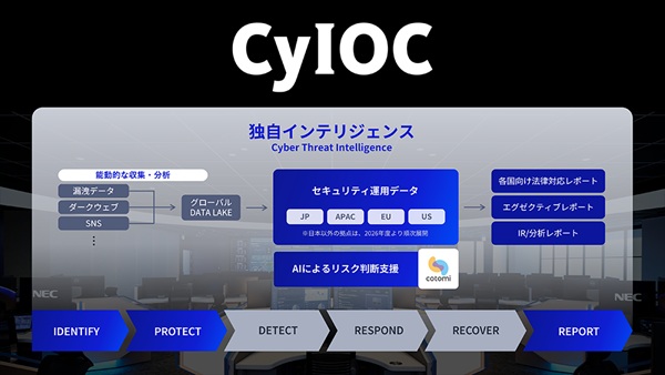 NECがセキュリティーサービスの新ブランド「CyIOC」、攻撃早期検知